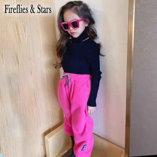 Spring Autumn Girls Pants Baby Trousers Kids Bottoms Children Warm Pants Streetwear Fashion Bright Color Velvet Soft 3 To 14 Yrs
