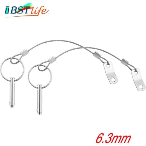 2PCS Stainless Steel 316Quick Release Pin with Lanyard for Boat Bimini Top Deck Hinge Marine hardware