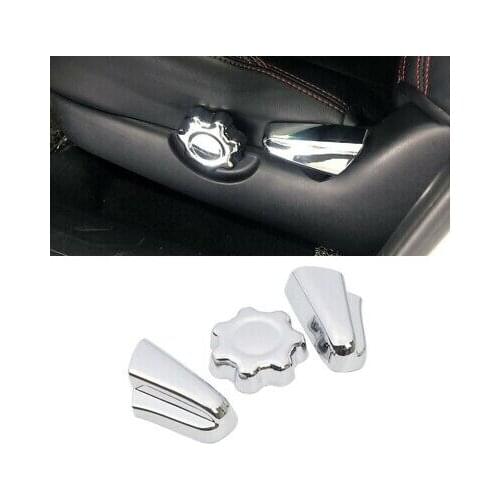Chrome Inner Car Seat Adjustment Button Cover 3pcs For Toyota Tacoma N300 16-19