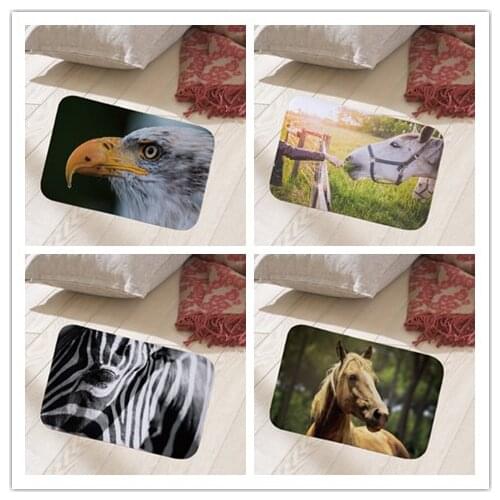 Quality printing zebra 40x60cm floor mat hallway doormat suede Welcome entrance door mat anti-slip water Water absorption carpet