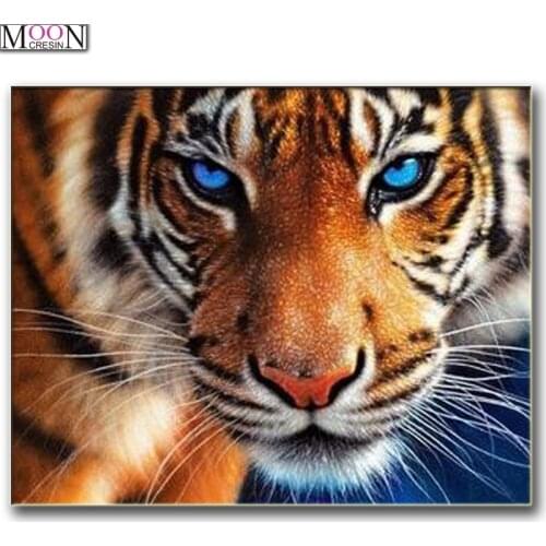 Blue Eyes Tiger Diy Diamond Mosaic Animals Diamond Painting Full Square Round Drill Diamond Embroidery Cross Stitch Rhinestones