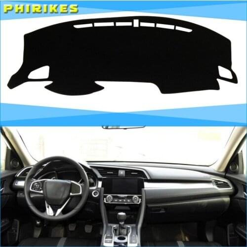 For Honda Civic 2016 - 2019 Dashmat Dashboard Cover Dash Mat Pad Sun Shade Dash Board Cover Carpet 2017 2018