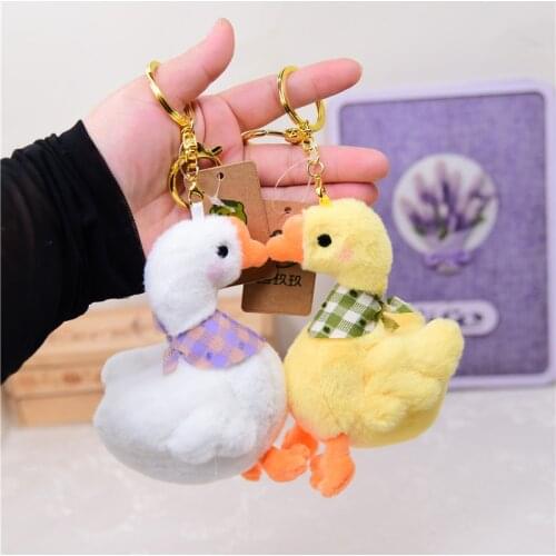 Cute cartoon big white goose soft Popula pendant Advanced Exquisite Keychain good quality soft Soothing doll christmas gift