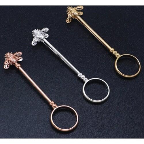 Fashion Bee Cigarettes Holder Practical Portable Metal Cigarettes Holder Clamp Matte Finger Rings For Men Women Jewelry Gift