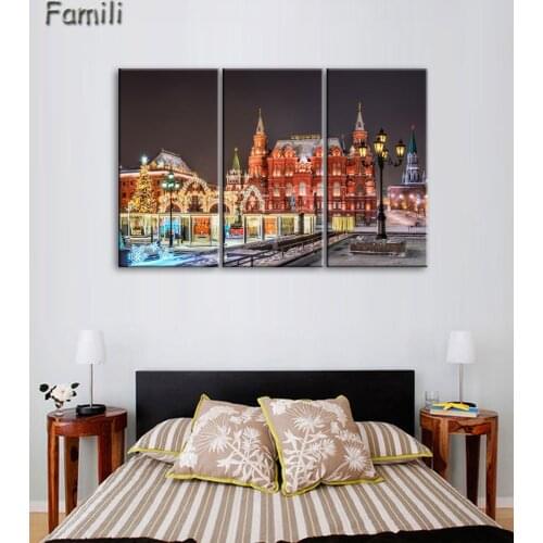 Wall Art Modular Pictures Moscow Russia Kremlin City Modern Oil Painting On The Wall Pictures For Living Room Hot Cuadros 3Piece