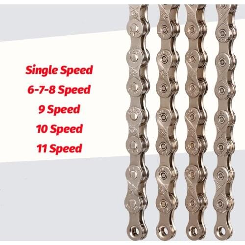 MTB Bicycle Chains 6/7/8/9/10 Speed Road Bike Chains Quick Buckle Steel 116 Links Single Speed Bike Chain Antirust Bicycle Parts