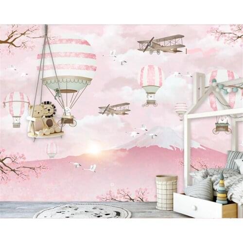 Beibehang Customize any size wallpaper mural photo personality warm cartoon hot air balloon childrens wall murals 3d wallpaper