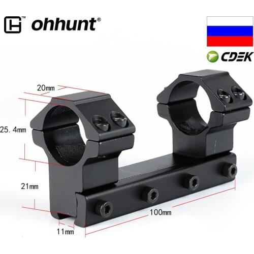 Hunting ohhunt 100mm Integral Mounting 25.4mm 1 inch High Profile Scope Rings Mounts for 11mm Dovetail .22 Airgun Rail