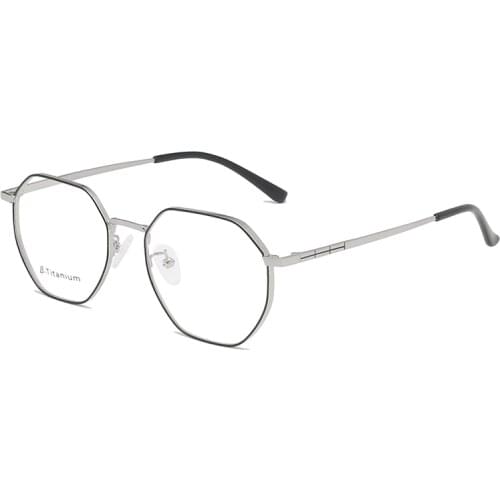 Logorela Alloy Glasses Frame Men Ultralight Polygon Myopia Optical Prescription Eyeglasses Frame Women Female Eyewear FM1866