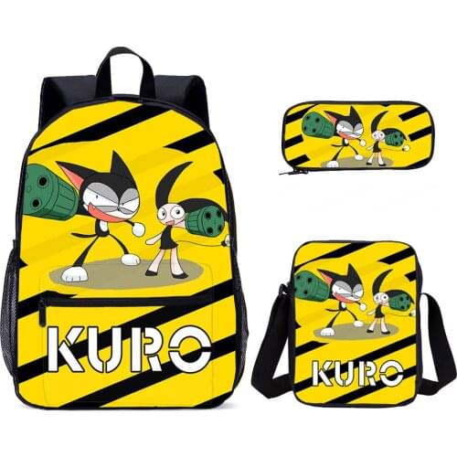 Wholesale Kids School Bags Cyborg Kuro chan Print Children School Back pack Set Arale 3 Pcs Boys Laptop Bag For Teenager
