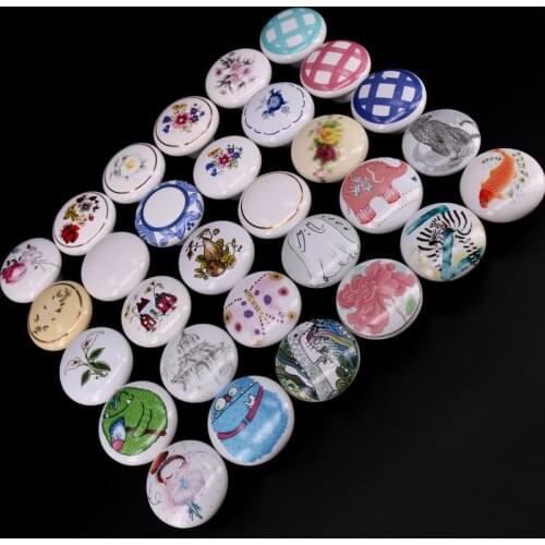 1PCS Hand Printed ceramic Furniture Knobs Handle , Porcelain drawer dresser wardrobe pulls knobs