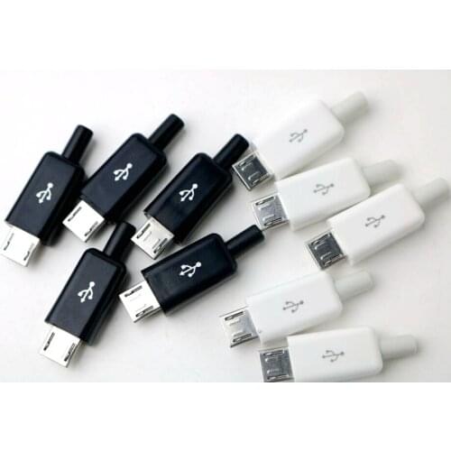 USB2.0 common head 5P welding plug DIY data line fittings interface with plastic shell