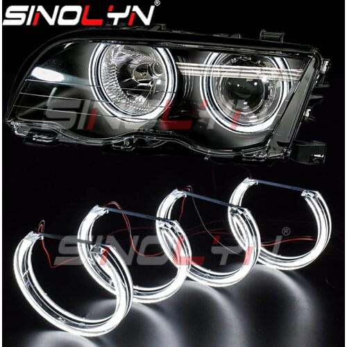 Sinolyn Angel Eyes Tuning For BMW E46 M3/E39/E36/E38 Halogen Xenon Headlight LED Halo Car Lights Accessories Retrofit DTM Style