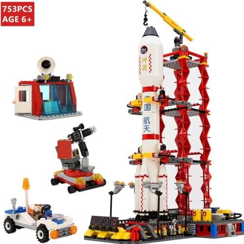 City Spaceport Space Shuttle Launch Center Model Building Blocks Sets Brinquedos Avion Technic DIY Bricks Educational Kids Toys