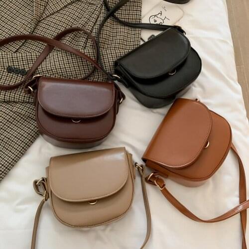 Small Saddle Crossbody Bag For Women Soft PU Leather Vintage Messenger Bag Female Luxury Shoulder Strap Handbag and Purse bolsa