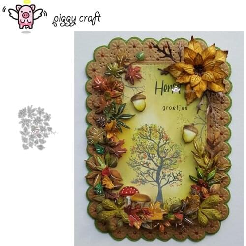 Piggy Craft metal cutting dies cut die mold Maple leaf decoration Scrapbook paper craft knife mould blade punch stencils dies