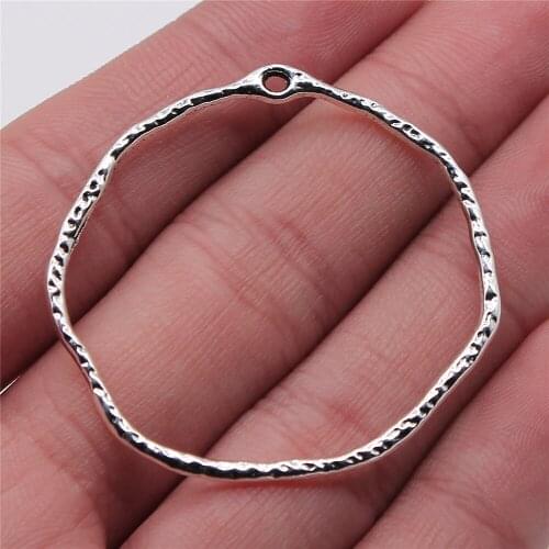 Tristana 8pcs Antique Silver Color 41x44mm Irregular Hoop For Earrings Making Charms For Jewelry Making Diy Jewelry Findings