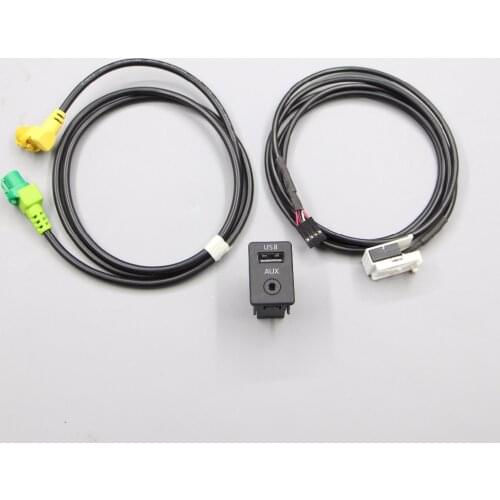 USB para el coche aux cable de audio enchufe del interruptor para VW Passat B6 B7 CC Touran Polo RCD510 lavado de cara +/310 + C