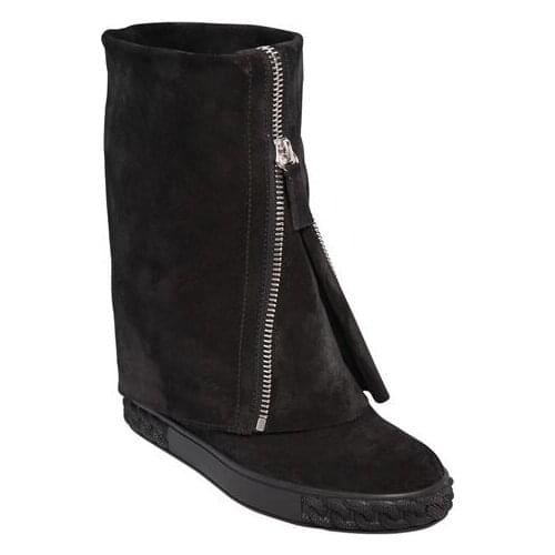 8CM Height Increasing Winter Shoes Woman Furry Fur Snow Boots Plush Luxury Platform High Heels Wedge Suede Leather Shoes Warm