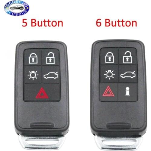 4+1/5 Buttons 5+1/6 Buttons Replacement Shell Remote Key Blank Fob Case for Volvo S60 S80 V60 XC60 XC70 With Small Key