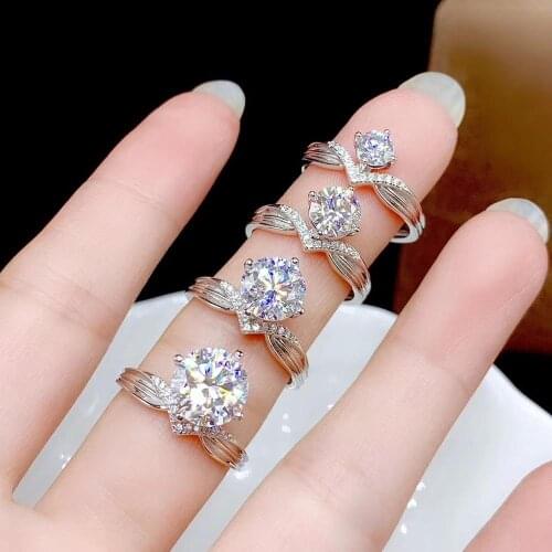 New Moissanite Womens 925 Silver Ring Exploding Invincible Carat Diamond D Color Eight Hearts and Eight Arrows Cut