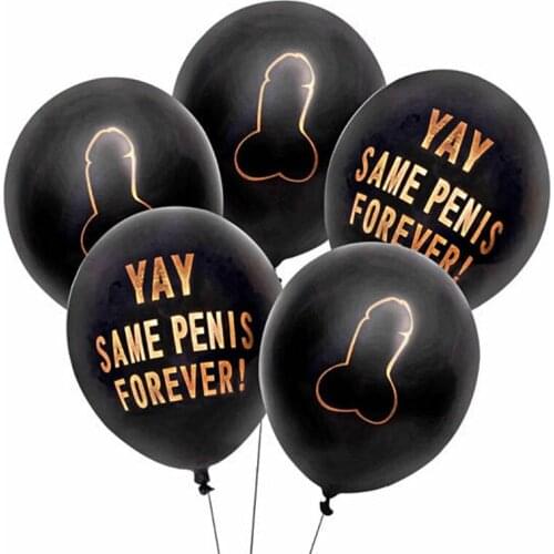 10pcs 12 inch Same Penis Forever Balloon Rude Abusive Balloon Hen Bachelorette Party Decor Bridal Shower gold penis balloons