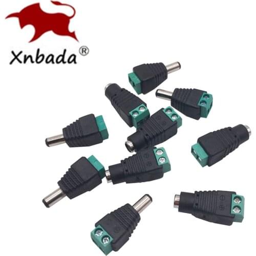 20Pairs 2.1 x 5.5mm DC Connectors,Female Male DC Power Plug Jack Adapter Connector Plug For CCTV Cameras Led Strip