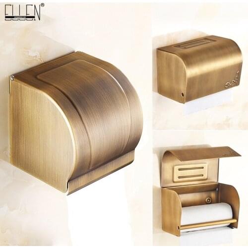 Antique Bronze Toilet Paper Holder Tissue Box Roll Toilet Paper Holder Water Waterproof Paper Holder With Lid EL0023