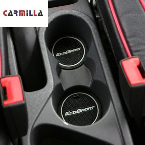 Carmilla Car Gate Slot Mat Anti-slip Door Pad Rubber Cup Groove Mat Car Interior Accessories for Ford Ecosport 2012 - 2018