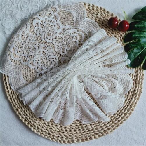 24CM White Tulle Mesh African Lace Elastic Fabric 2021 Couture Accessoire For Sewing Needlework Used On wedding Dress E2231