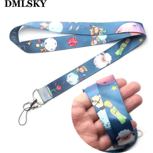 DMLSKY Little Fox and Prince Lanyard Keychain Lanyards for keys Badge ID Mobile Phone Rope Neck Straps Accessories Gifts M3055