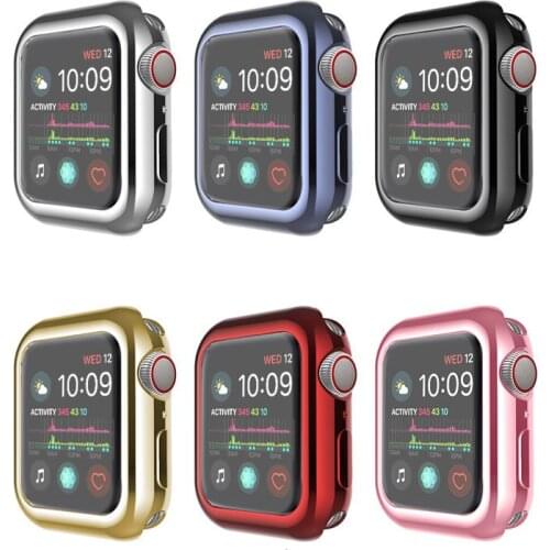 Watch Case For Apple Watch 40mm 44mm Tpu Protective Cases Universal Anti-Fall Cover For iWatch 4 5 Luxury Plating Shell Capa