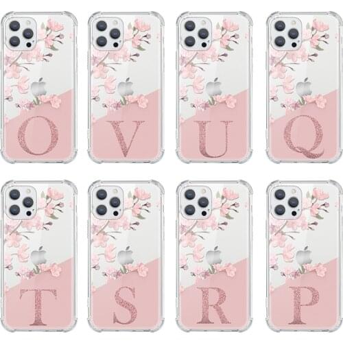 Initial Custom Letter Flower Name Case For Huawei P30 P20 P40 P smart 2021 Y6 Y7 2019 Mate 20 Pro Lite E Honor 20 9c Y7a Y7P TPU