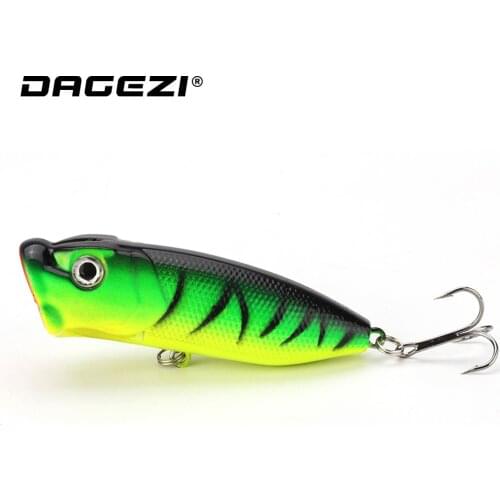 DAGEZI 1pcs Popper Lure 7cm/12g fishing lure fishing tackle floating crankbait Artificial bait Top Water Hard Bait