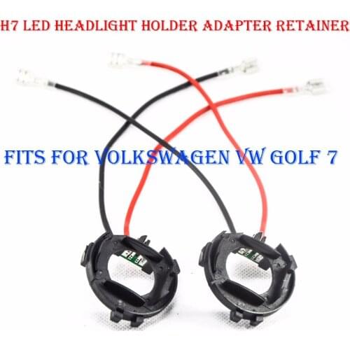 2PCS H7 LED Headlight Conversion Kit Bulb Holder Adapter Base Retainer Clip Socket For Volkswagen VW Golf 7 HID Halogen Convert
