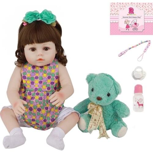 18 Inch Hot Sale All Silicone Baby Doll Newborn ToyAlive Cute Fashion Princess Vinyl Reborn Dolls For Toddler Birthday Gift 48CM