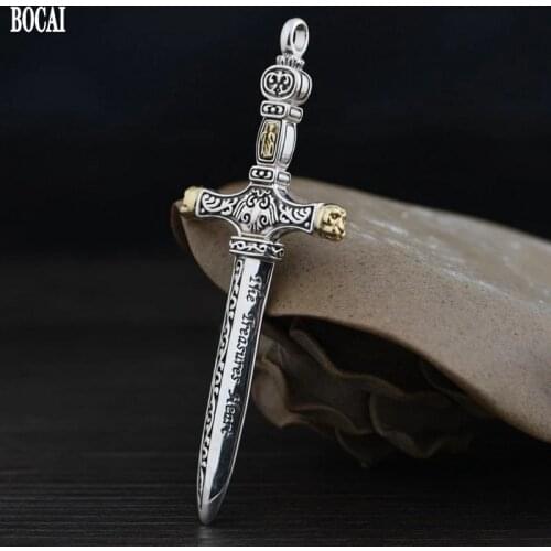 2021 New Handmade 100% s925 silver mens Pendant Non-Mainstream Retro Punk Style Rock Fashion Man Pendant Sword of Justice