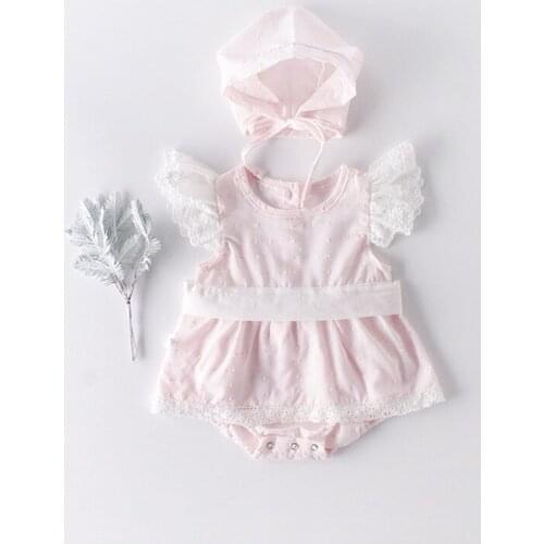 Soft breathable newborn baby romper summer ruffles lace jumpsuit toddler girls bodysuit children costumes Baju olah raga cewek