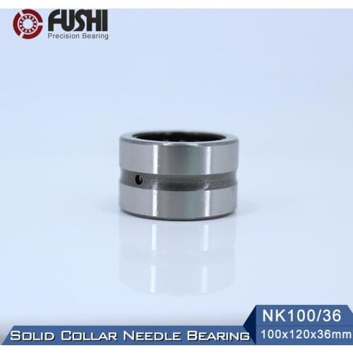 NK100/36 Bearing 100*120*36 mm ( 1 PC ) Solid Collar Needle Roller Bearings Without Inner Ring NK100/36 NK10036 Bearing