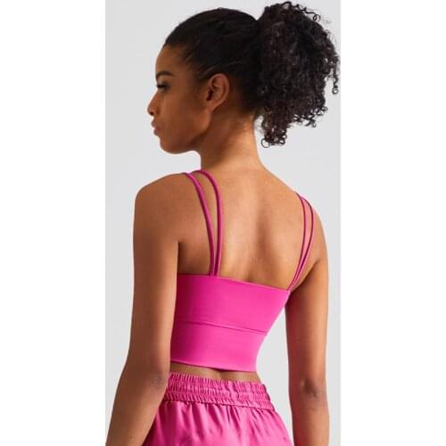 Fitness Yoga Bra Push Up Sports Vest Women Top Female Tight Underwear Sexy Suspenders Blouses Gym Clothing Removable Chest Pad