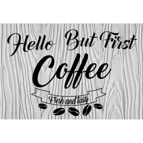 Design Tin Metal Signs Wall Art|Hello But First Coffee|Thick Tinplate Print Poster Wall Decoration for Cafe/Kitchen Corner