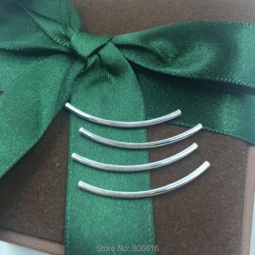 " Fake One Penalty Ten " 1.5*30MM 16Pcs/5G 925 Sterling Silver Jewelry Bend Spacer Beads Jewelry Findings & Accessories