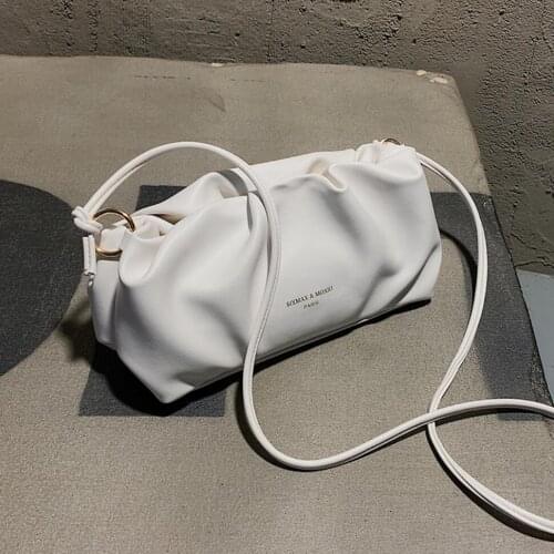 Simple Pleated Clouds Bag Women Shoulder Bags Fashion New Solid Color Messenger Crossbody Bags For Women 2021 Day Clutch Purses