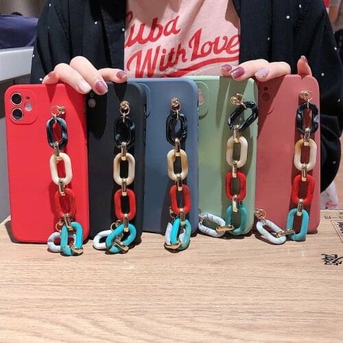 Luxury Marble Bracelet Chain Case for Huawei P Smart 2021 P40 P30 P20 P10 P9 P8 Lite 2017 Soft TPU Cover With Bracelet