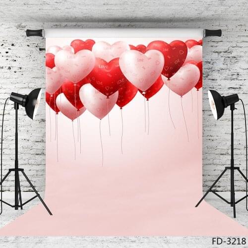 Pink Red Balloon Photography Background Computer Printed Backdrop for Baby Children Party Lovers Wedding Photocall Photo Studio