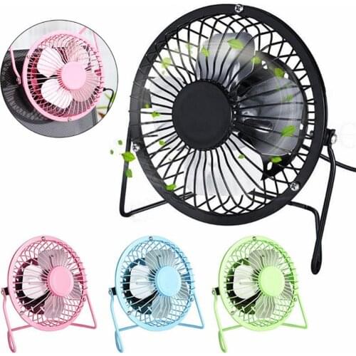 50% Off 4 inch Portable USB Charged Metal Mute Table Cooling Fan Home Office Air Cooler