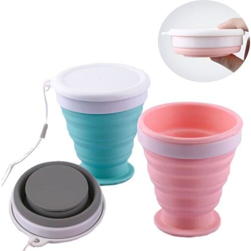 Folding Cups 100/200/350ML Food Grade Water Cup Travel Silicone Retractable Coloured Portable Outdoor Coffee Hand Cup