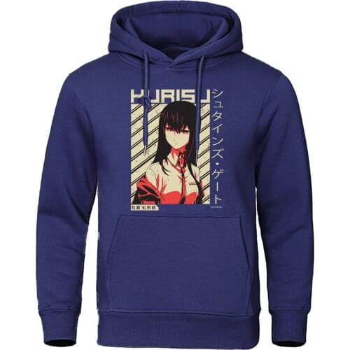 Japanese Anime Steins Gate Hoodie Mens Makise Kurisu Print Hoodies Sweatshirt Men Casual Autumn Pullover Harajuku Streetwear