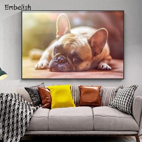 Embelish 1 Pieces Cute Pet Dog Animals Wall Art Posters For Living Room Modern Home Decor HD Canvas Paintings Bedroom Pictures