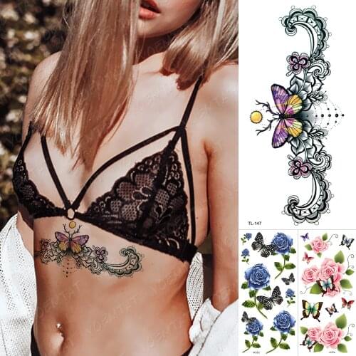 Waterproof Temporary Tattoo Sticker Butterfly Fake Tatto Flash Snake Feather Tatoo Body Art Tatouage For Girl Women Men
